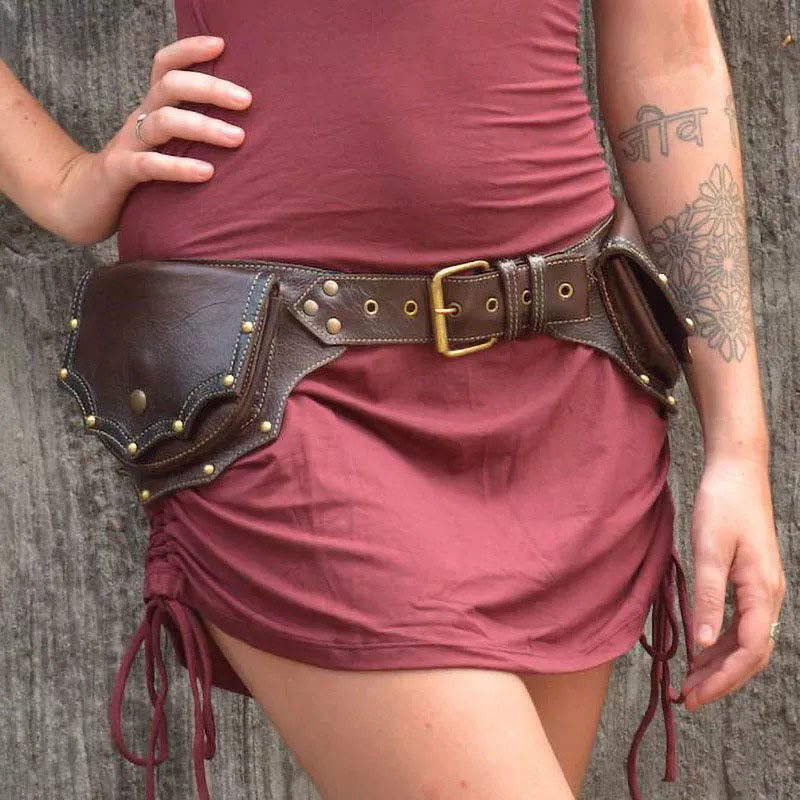 Retro Multi-Pocket Portable Wallet Viking Belt Bag
