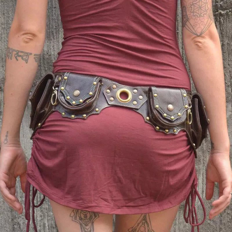 Retro Multi-Pocket Portable Wallet Viking Belt Bag